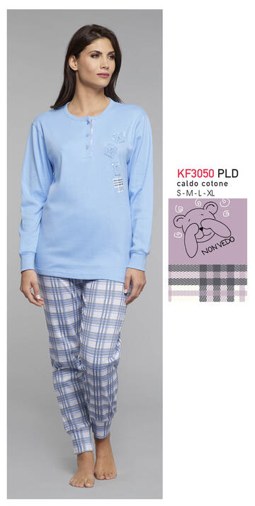 ART. KF3050 PLD- pigiama donna interlock m/l kf3050 pld - Fratelli Parenti